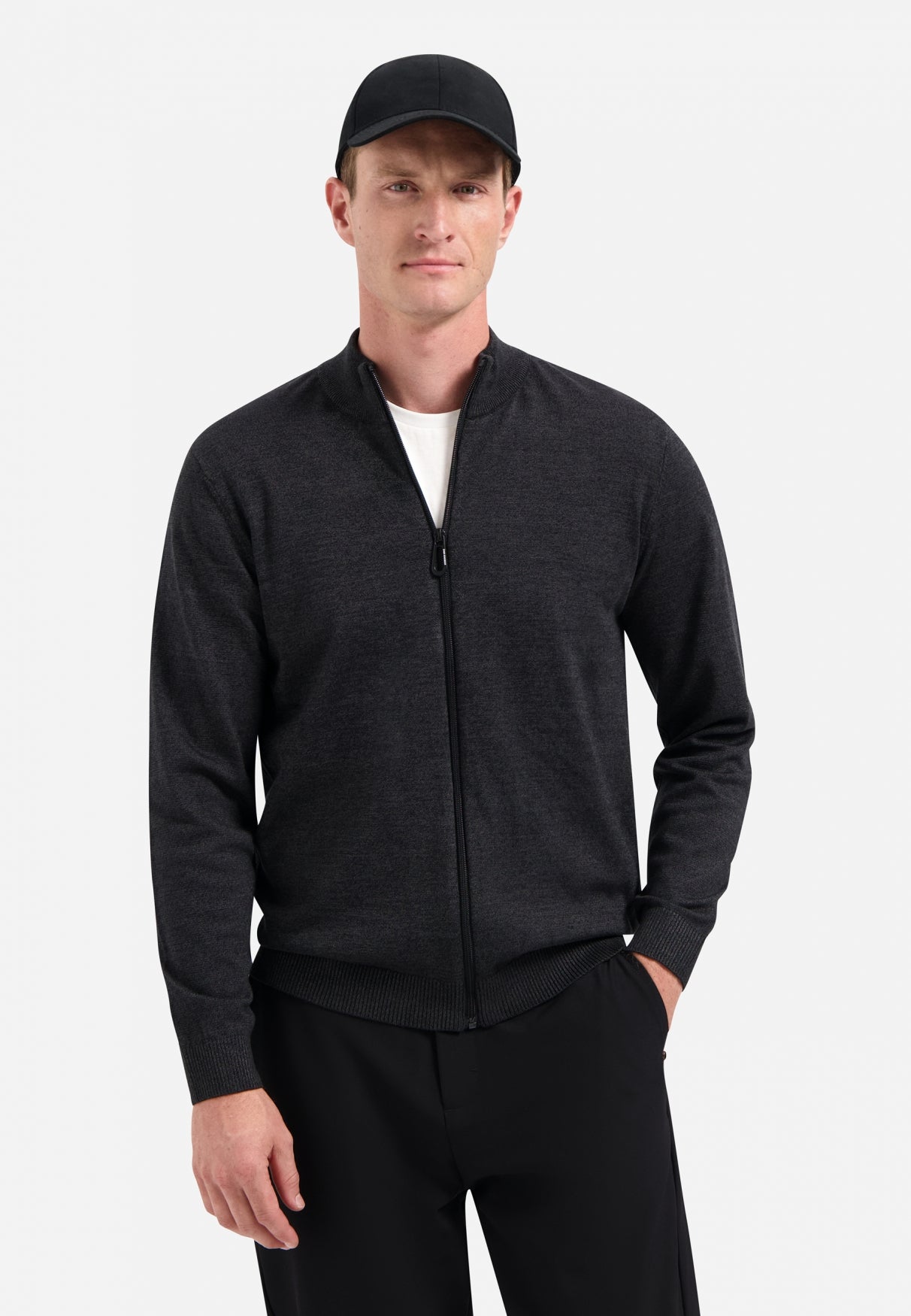 Timeless Basics Melange Vest | Donkergrijs