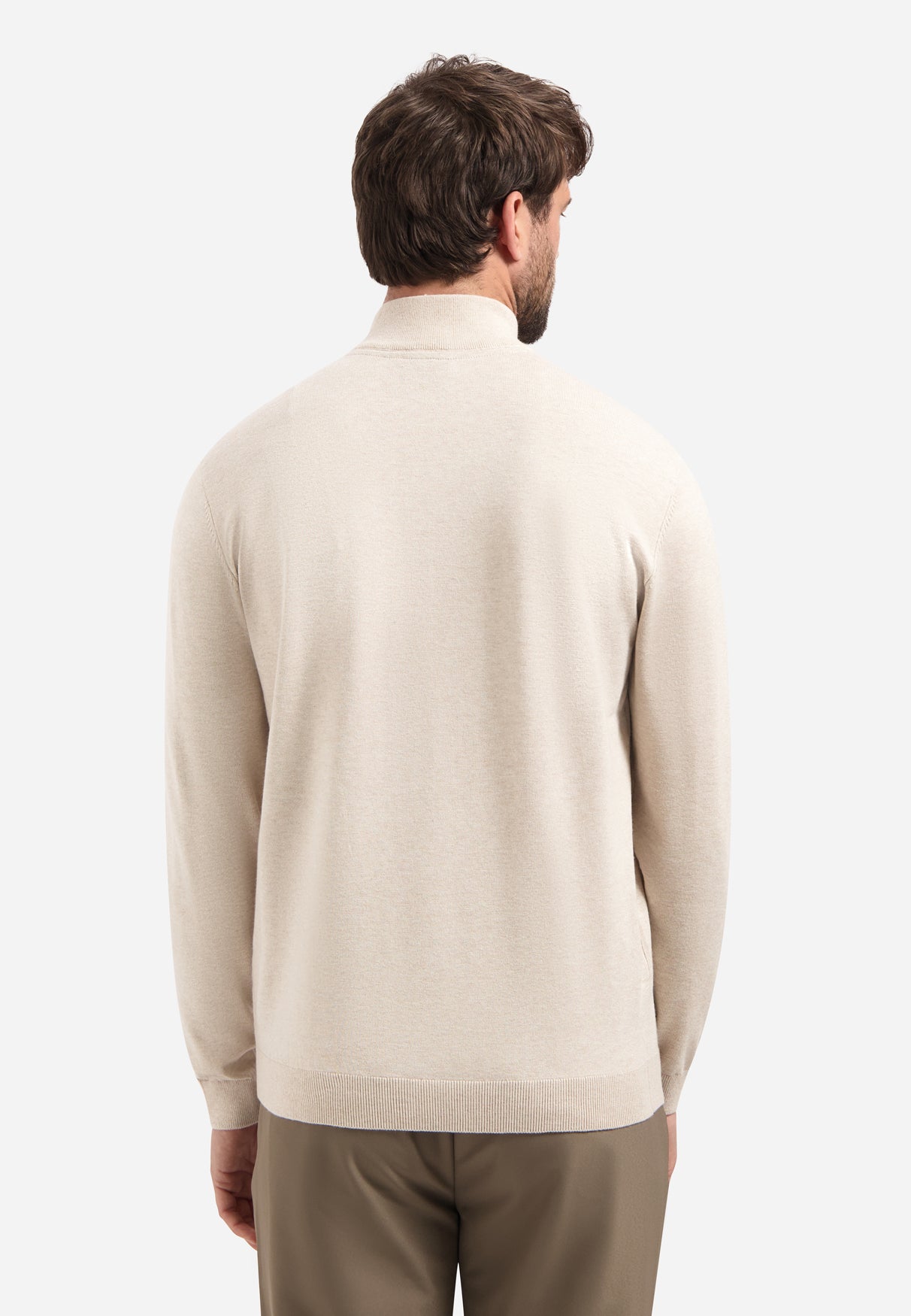 Timeless Basics Halve rits trui | Desert