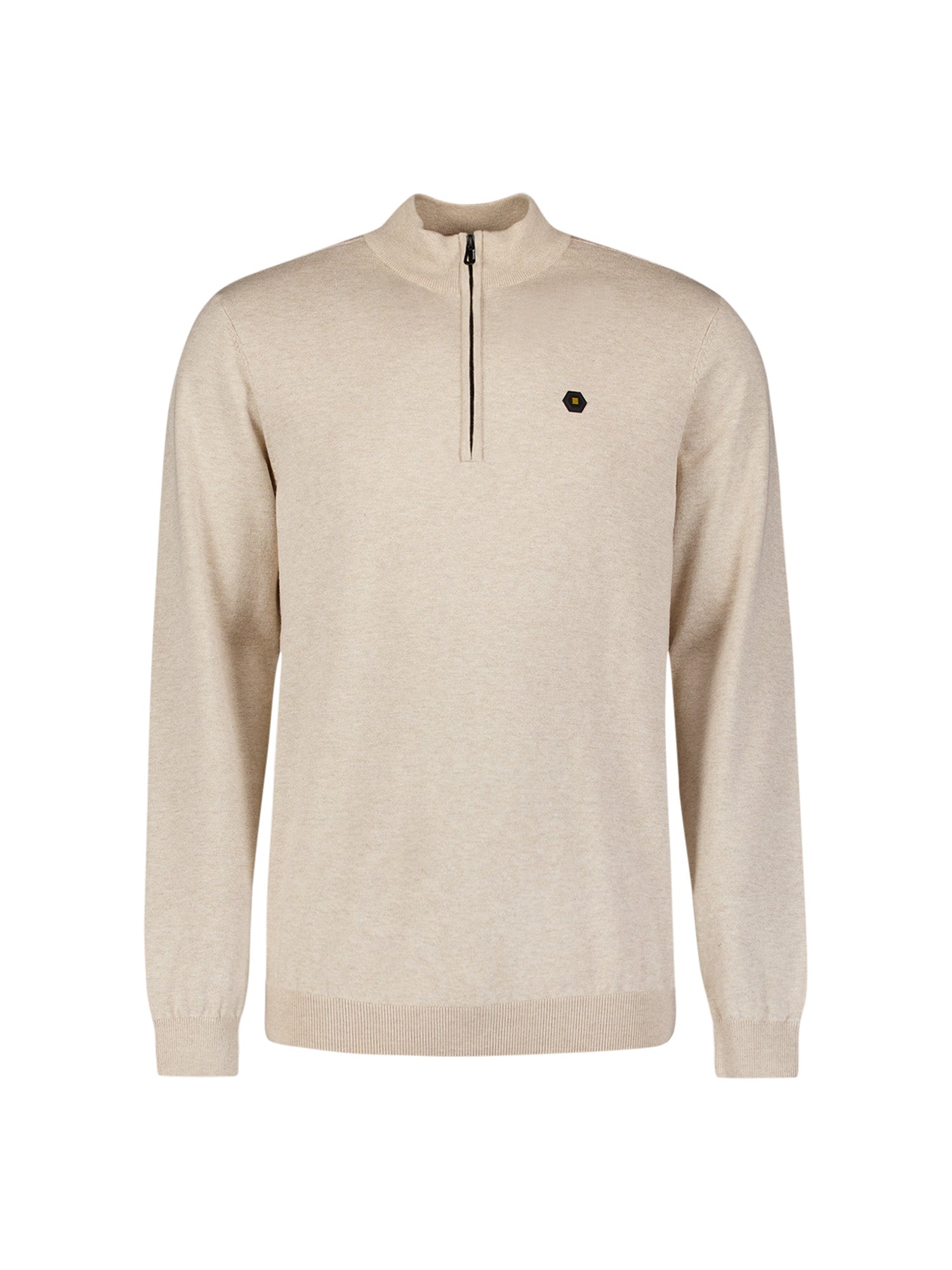 Timeless Basics Trui met halve rits Desert