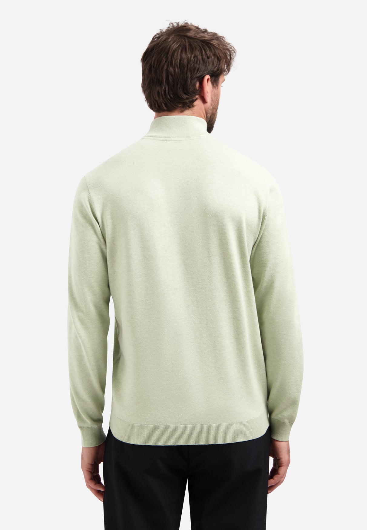 Timeless Basics Halve rits trui | Green