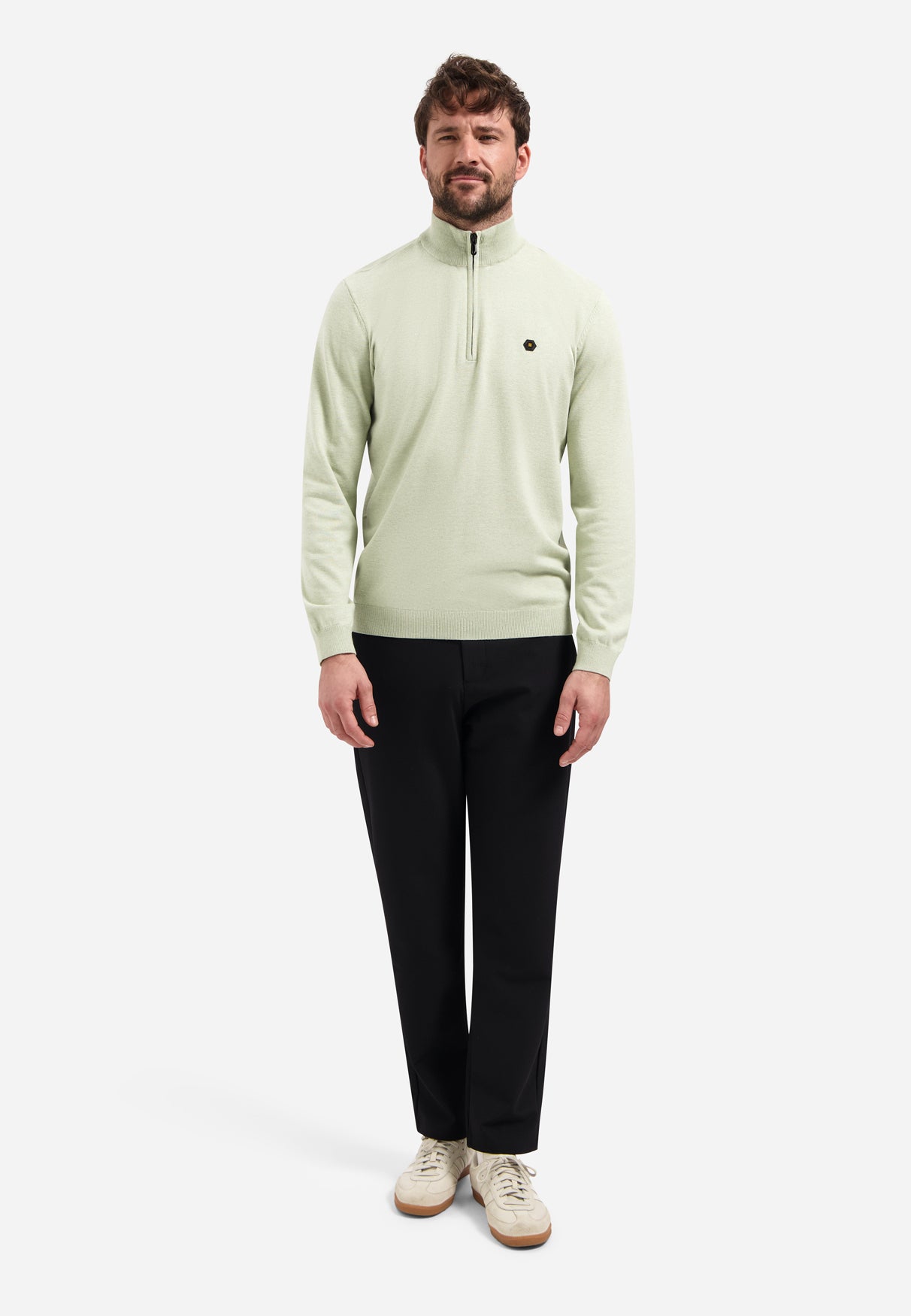 Timeless Basics Halve rits trui | Green