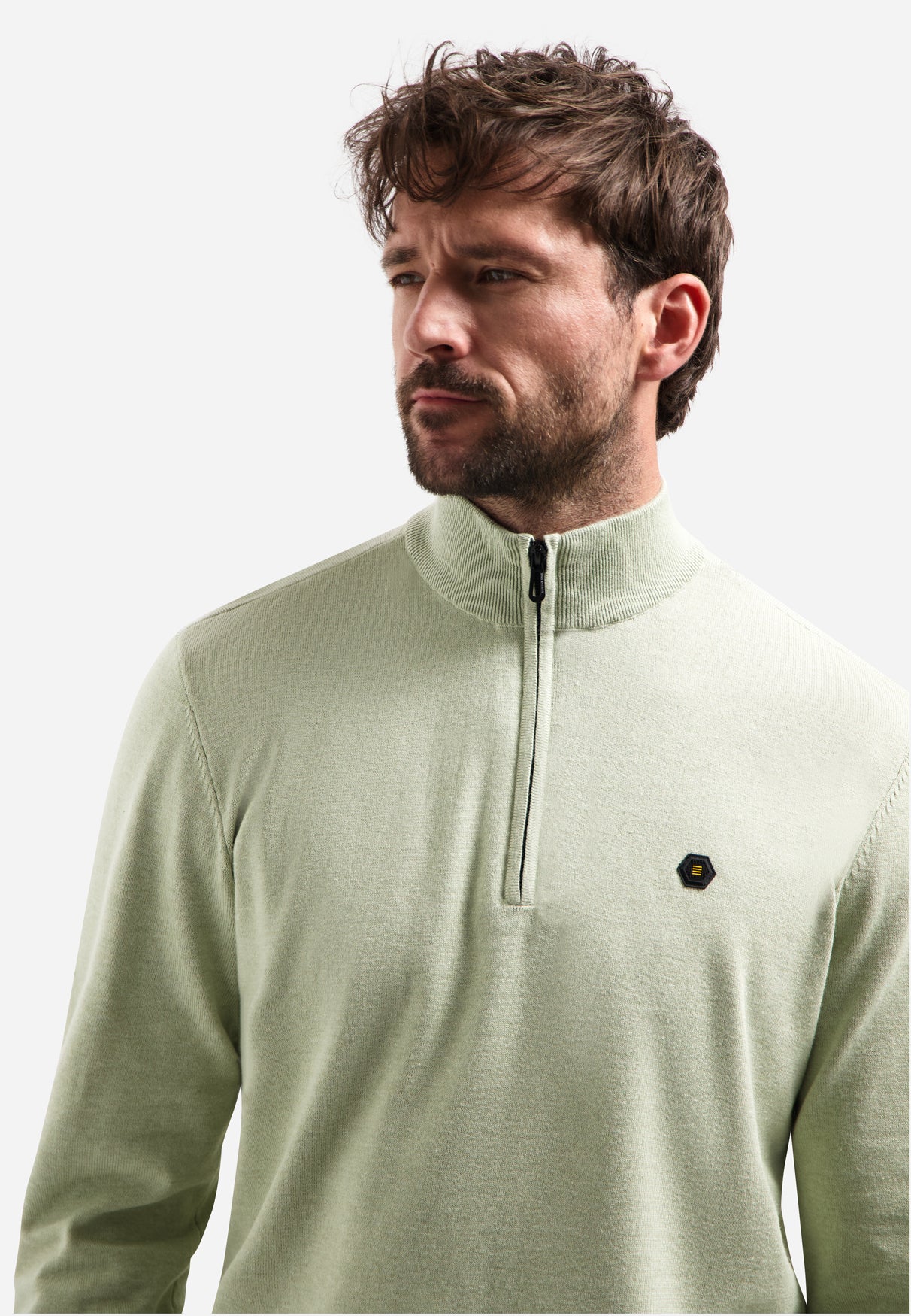 Timeless Basics Trui met halve rits | Groen