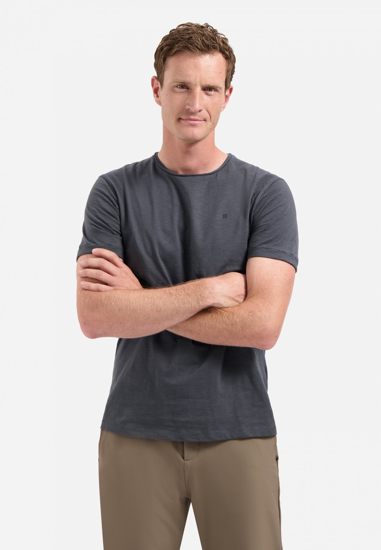 Timeless Basics Ronde Hals T-shirt | Donkergrijs