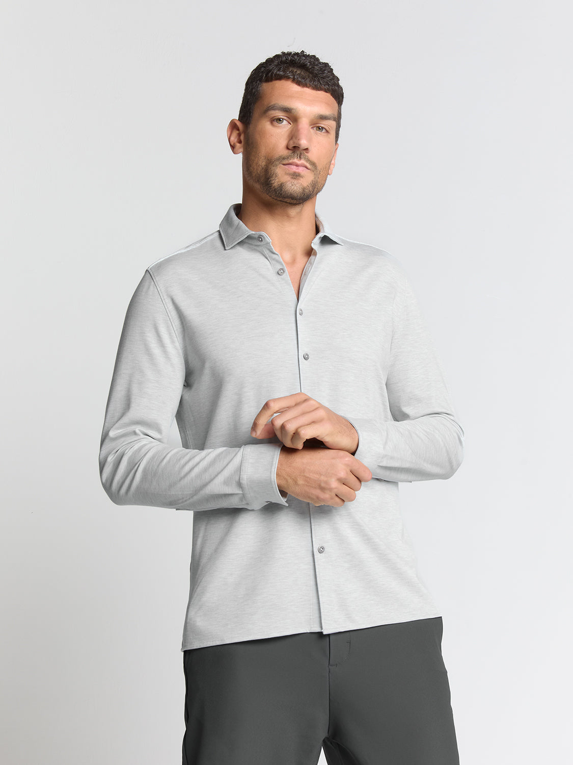 Timeless Basics Jersey Overhemd | Chalk