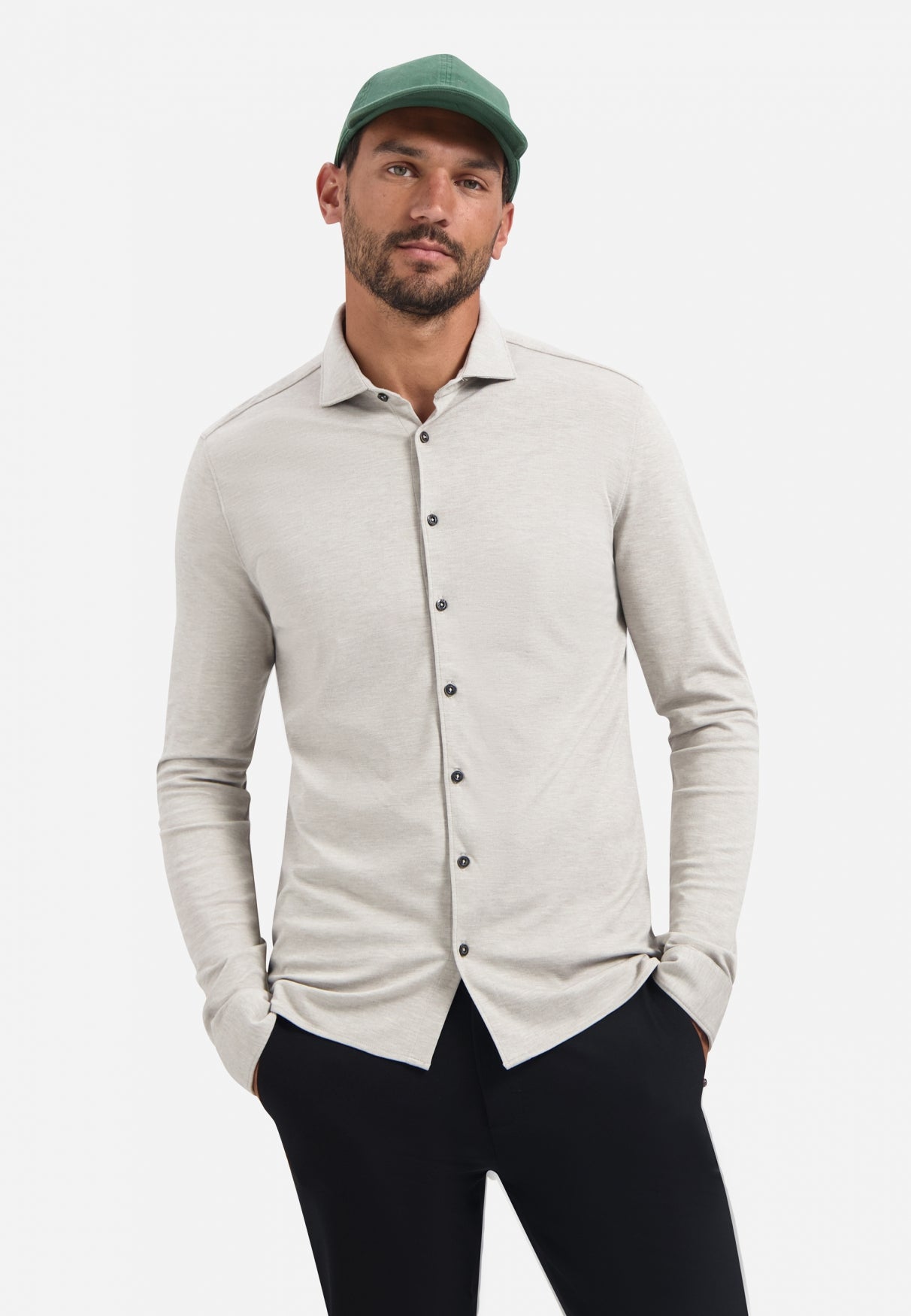 Timeless Basics Jersey Overhemd | Clay