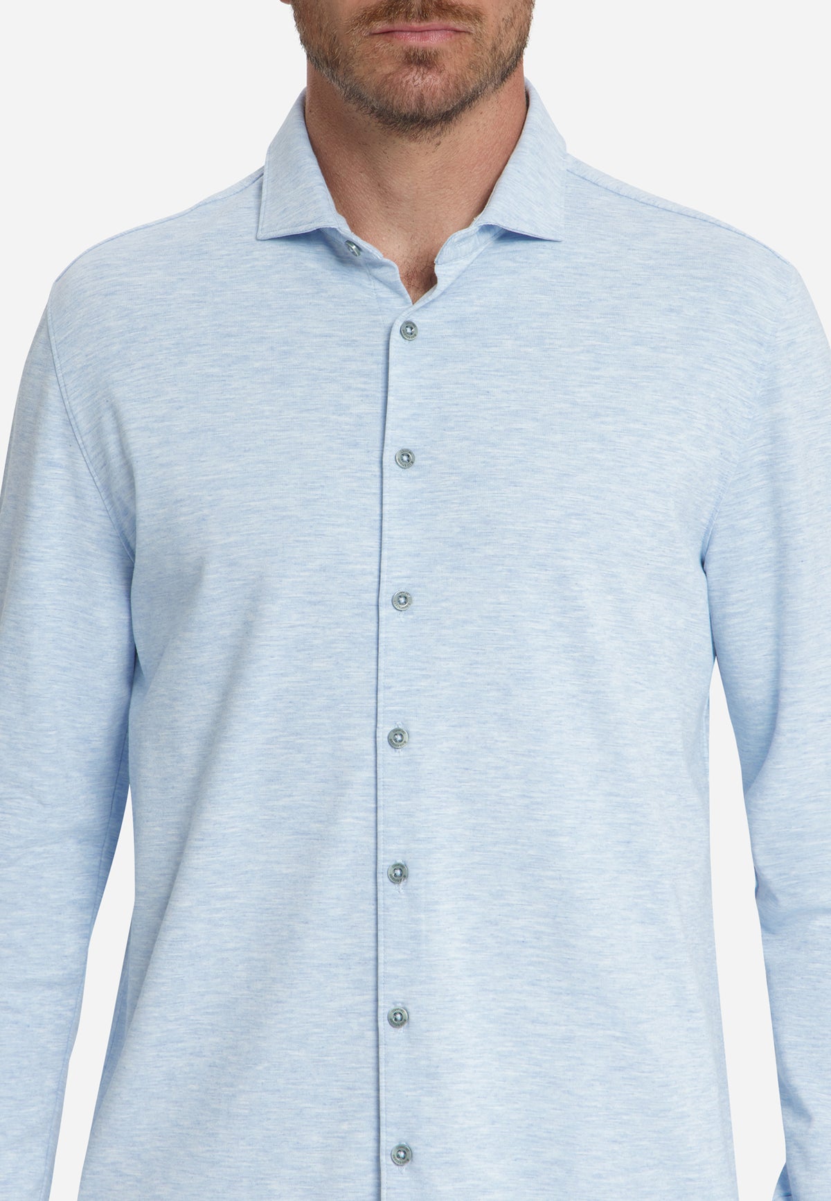 Timeless Basics Jersey Overhemd | Dusty Blue